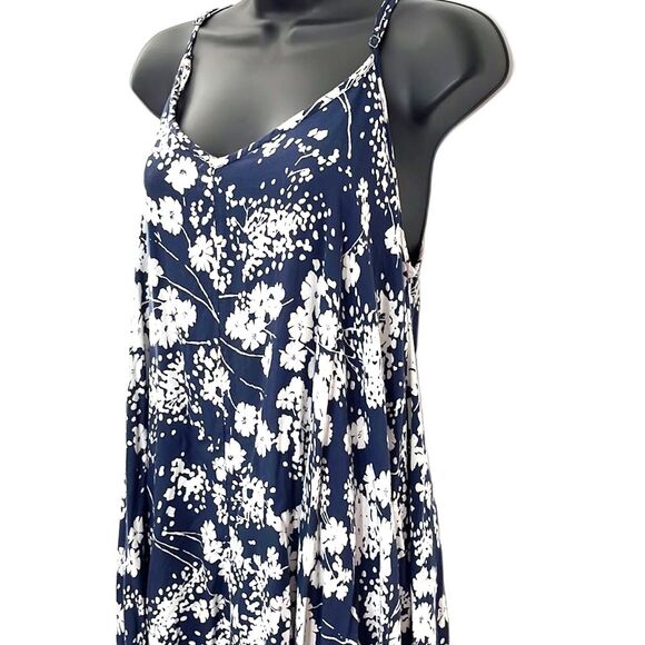 Jessica Simpson Blue White Floral Asymmetrical Maternity (or not) Dress Size XL - Picture 2 of 8